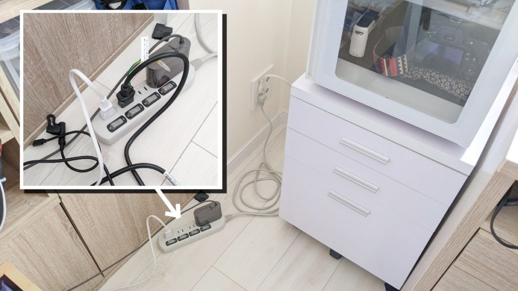 自宅隅のタコ足配線の図