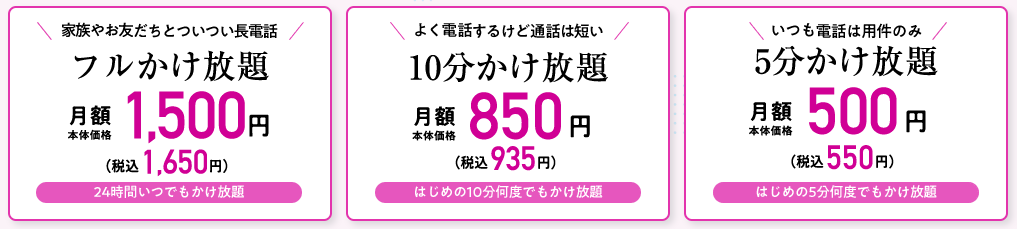 イオンモバイルのかけ放題プラン