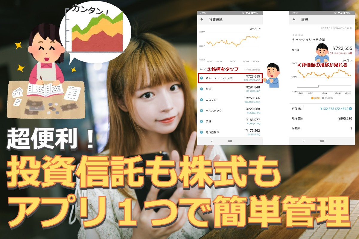 超便利！投資信託も株式もアプリ１つで簡単管理
